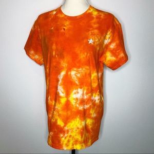 Wild Arrow Citrus Orange Yellow Tie Dye Star Pocket Tee M